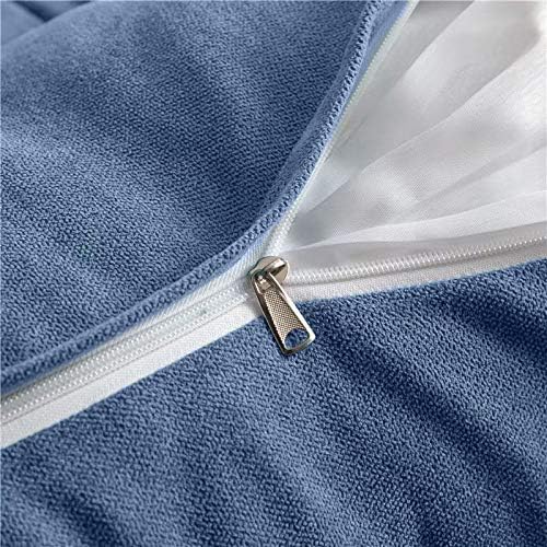 Triangular Reading Bed Rest Pillow Large Bolster Cushion Headboard Backrest Wedge Pillow with Removable Cover and Two Large Side Pockets (Blue, 47 x 8 x 20 inches)