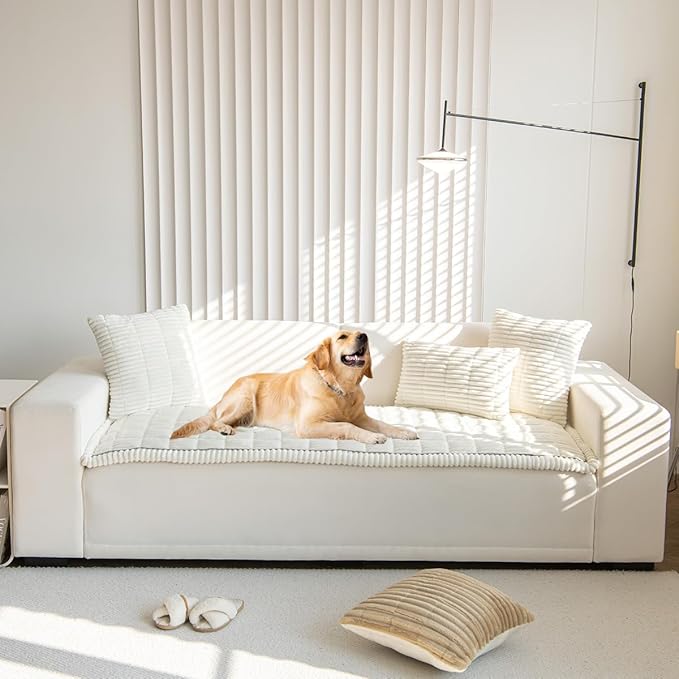 Pet Couch Cover for Dogs Washable Sofa Cushion Furniture Protector for Large Dog (White, 27in*47in)