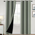 H.VERSAILTEX 100% Blackout Curtains for Bedroom Thermal Insulated Blackout Curtains Heat and Full Light Blocking Curtains for Living Room with Black Liner 2 Panels Set, 42 x 84 Inch, Cyan
