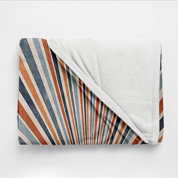 Boho Colorful Sunrise Throws Blankets Abstract Mid Century Modern Throw Blanket Minimalist Sun Boho Leaves Aesthetic Soft Warm Bed Bedding Women Blankets for Bedroom Sofa Office 40"x50"