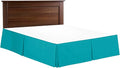 Bed Skirt - 100% Cotton 800 Thread Count Box Pleated Bed Skirt - Luxury Pleated Dust Ruffle, Hotel Quality Modern Bed Skirt, Easy Fit with 12 Inch Tailored Drop, Queen, Turquoise