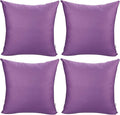 Thmyo 4-Pack 100% Cotton Comfortable Solid Decorative Throw Pillow Case, Square Cushion Cover Pillowcase Sublimation Blank Pillow Covers DIY Throw Pillowcase for Sofa(16x16 inch/ 40x40cm,Purple)