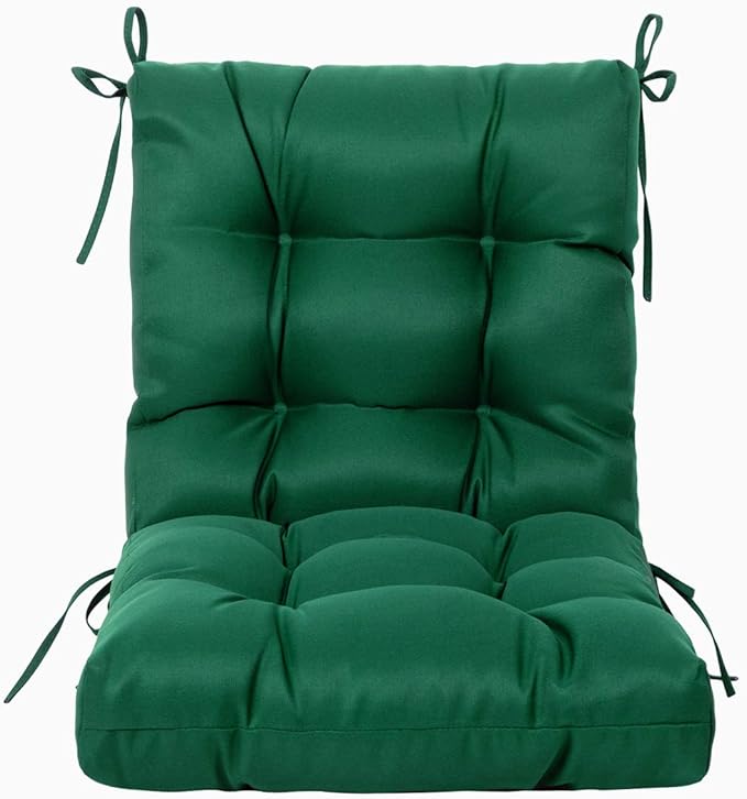 ARTPLAN Seat/Back Outdoor Chair Cushion,Set of 4 Patio Chair Cushion with Tie,Tufted Replacement for Patio Furniture,20x20x4 Inches,4 Count