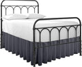 Ruffled Bed Skirt with Split Corners-Dust Ruffle - 16" Drop 100% Microfiber Soft,Sheen & Luxurious Look - Bed Skirts (Dark Grey -Queen)