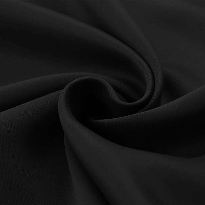 BGment Small Black Curtains for Kitchen Window 36 Inch Length - Cafe Drapes with Rod Pocket Blackout Privacy for Bathroom RV Windows, 2 Panels, 29 x 36 Inch