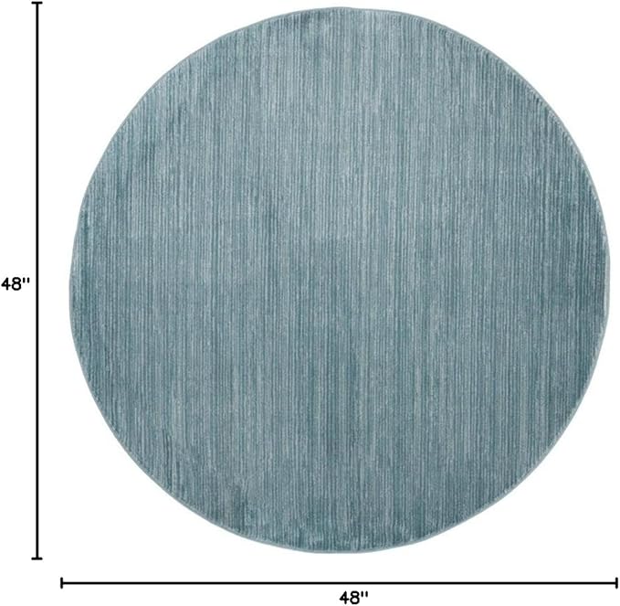 SAFAVIEH Vision Collection Area Rug - 4' Round, Aqua, Modern Ombre Design, Non-Shedding & Easy to Clean, Ideal for Living Room, Bedroom, Dining Space (VSN606B)