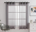 PI Dark Grey Sheer Curtains with Grommets,Soft Voile Textured,Modern Window Treatment for Restaurant/Living Room 2 Panels (W52 X L72, Dark Grey)