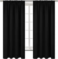 BGment Black Out Bedroom Curtains 63 Inch Length 2 Panels - Thermal Insulated Winter Drapes with Rod Pocket Room Darkening Privacy for Living Room, 42 x 63 Inch