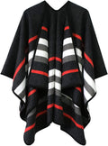 Women's Vintage Pattern Open Front Poncho Cape Shawl Winter Shawl Wraps