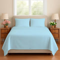 Sleeper Sofa 4 Piece Bed Sheet Set Premium Quality 100% Cotton 500 Thread Count, Smooth & Super Soft Sateen Weave, Extra Soft Bed Sheets, Wrinkle Free, 6 Inch Deep Pocket (Full, Light Blue)