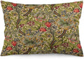 Golden Floral Flower William Morris Throw Pillow Covers 12x20 Inch Aesthetic Pillow Velvet Decorative Pillowcase Home Decor Living Room Cushion Case for Bed Sofa Couch