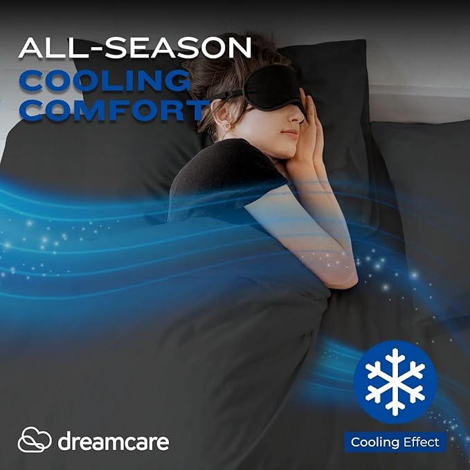DREAMCARE California King Sheet Sets - Cooling Bed Sheets - 4pcs Set - up to 15" Deep Pocket Cal King Sheets - California King Sheets - Soft & Lasting 100% Brushed Polyester with Side Pocket - Gray