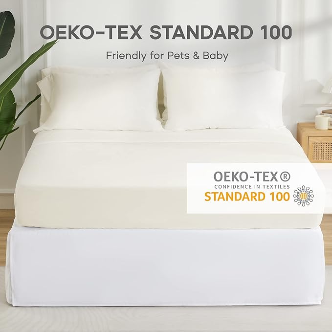 SONIVE Full Bed Skirt,15" Drop Pleated Dust Ruffle,Classic Tailored Easy Fit Brushed Microfiber Skirts Hotel Quality Shrinkage & Fade Resistant White