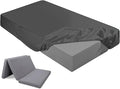 Breling Fitted Sheet (Sheet Only) Compatible with Milliard Trifold Mattress Folding Mattress Fitted Microfiber Bedsheet for Camp Bunk Rvs Bed(Dark Gray,Twin,4'')
