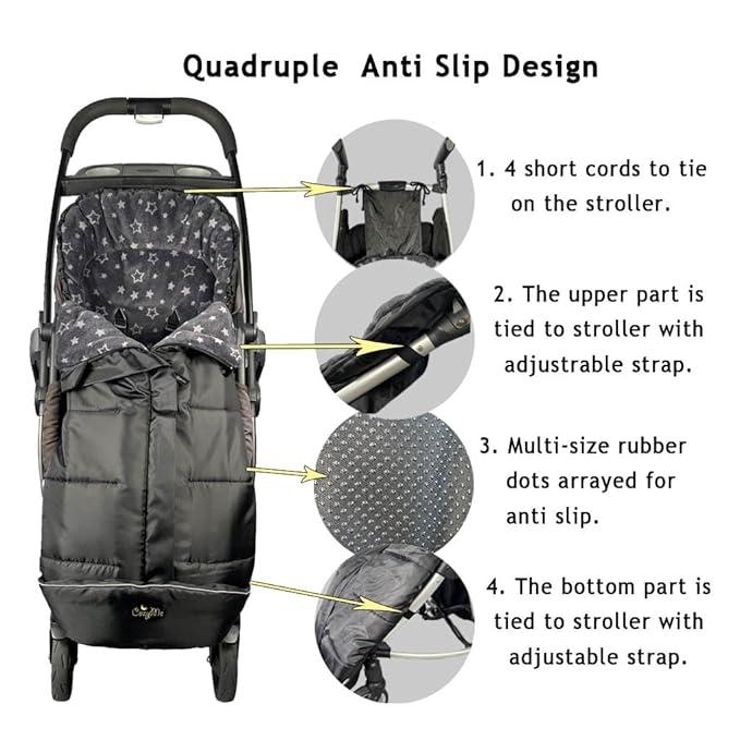 CozyMe Stroller Footmuff, Insulated Stroller Blanket Evelution, Water Repellent Winter Bunting Bag for Strollers, Central Open, Height Adjustable, M6-4T