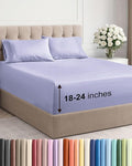 Extra Deep Pocket King Sheets - 4 Piece Breathable & Cooling Bed Sheets - Hotel Luxury Bed Sheet Set - Soft, Wrinkle Free & Comfy - Easily Fits Extra Deep Mattresses - Deep Pocket Lavender Sheets Set