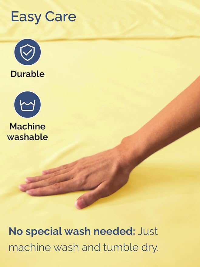 Extra Deep Queen Fitted Sheet - Hotel Luxury Single Fitted Sheet Only - Easily Fits 18 inch to 24 inch Mattress - Ultra Soft, Wrinkle Free w/Extra Deep Pocket - Easy-Care, Breathable & Comfy - Yellow