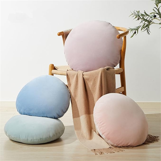 MOJUN Round Throw Pillow, 20" Cute Soft Round Seating Cushions Pillow Meditation Pillow Home Decorative Floor Pillows Cushions for Couch Sofa Car Living Room Bed, Light Grey