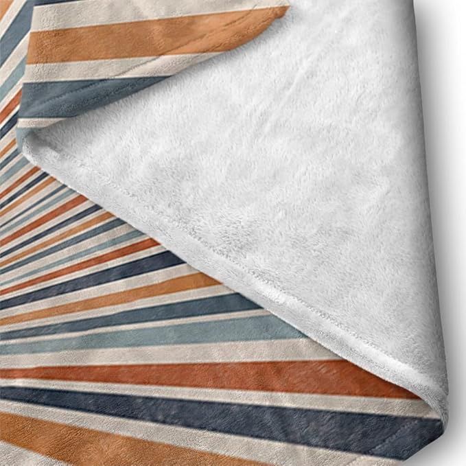 Boho Colorful Sunrise Throws Blankets Abstract Mid Century Modern Throw Blanket Minimalist Sun Boho Leaves Aesthetic Soft Warm Bed Bedding Women Blankets for Couch Sofa Office 30"x40"
