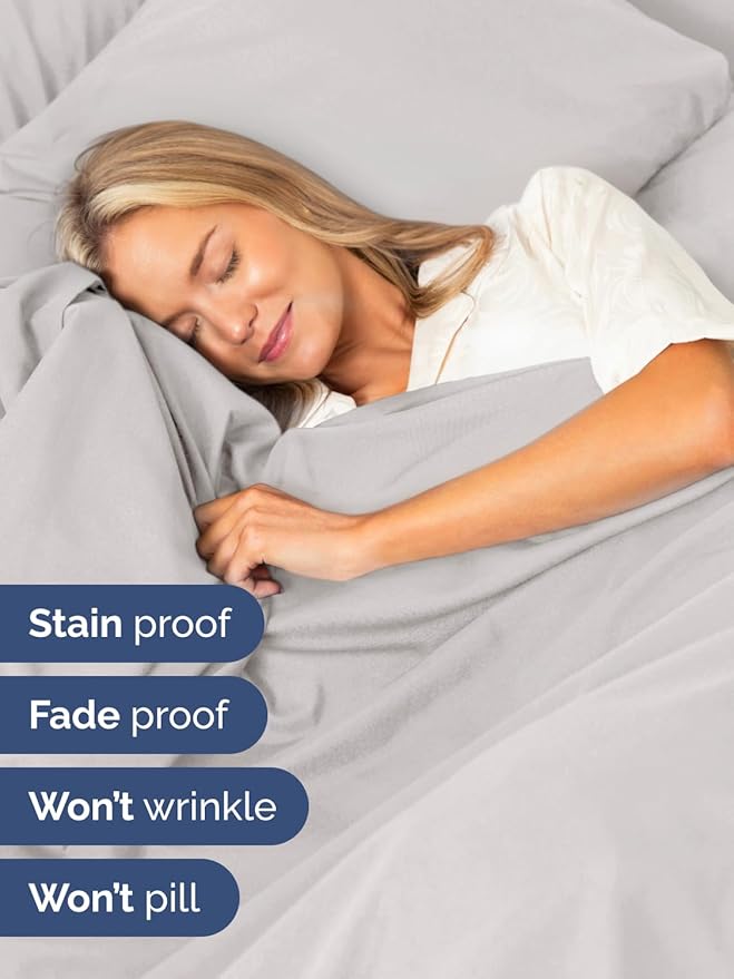 Extra Deep Pocket Twin Sheets - 3 Piece Breathable & Cooling Bed Sheets - Hotel Luxury Bed Sheet Set - Soft, Wrinkle Free & Comfy - Easily Fits Extra Deep Mattresses - Deep Pocket French Grey Sheets