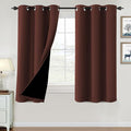 H.VERSAILTEX 100% Blackout Curtains for Bedroom Thermal Insulated Blackout Curtains Heat and Full Light Blocking Curtains for Living Room with Black Liner 2 Panels Set, 42 x 63 Inch, Rust