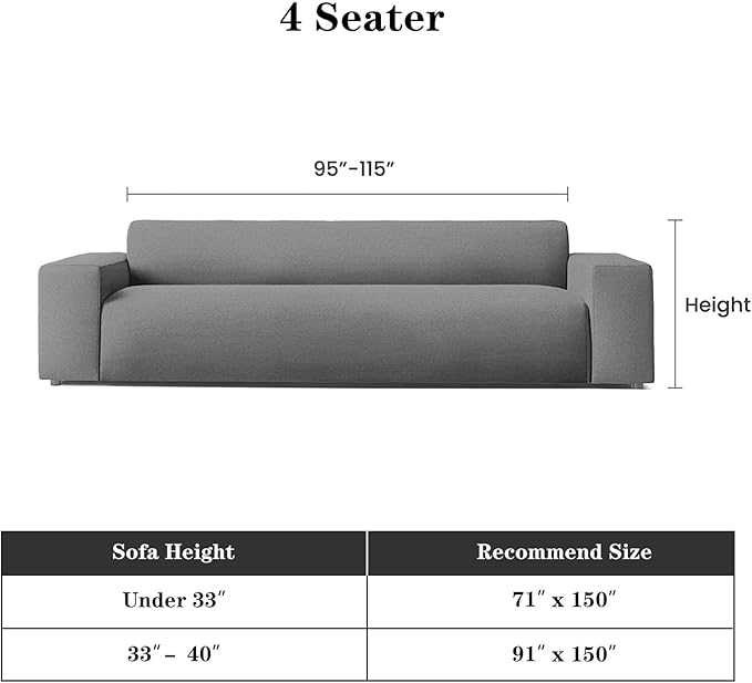 MEETSKY Oversized Couch Cover for Sectional Sofa Set Abstract Geometric Chenille Sofa Cover Washable for Pet Friendly, Couch Cover 3 Seat Couch Protector Multi-Use Blanket, 91"x150", Deep Grey