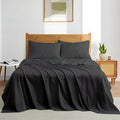 XL Twin Sheets Set - Luxury 338 Thread Count 100% Egyptian Cotton Sateen, Twin XL Sheet Set with All Around Elastic for a, Hotel Quality Bedding (Dark Grey Solid)