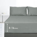 Sunflower Full Fitted Sheet, 1-Piece Deep Pocket Fitted Bottom Sheet 16", 100% Cotton Sateen Soft Breathable, Ultimate Gray