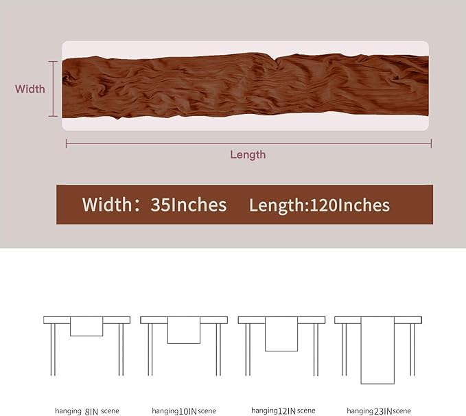 BALCONY & FALCON 2 Pack Terracotta Cheesecloth Table Runner 10FT 120 Inch Rustic & Boho Farmhouse Gauze Cheese Cloth Runners for Wedding Fall Thanksgiving Christmas Party Baby Shower Birthday Decor
