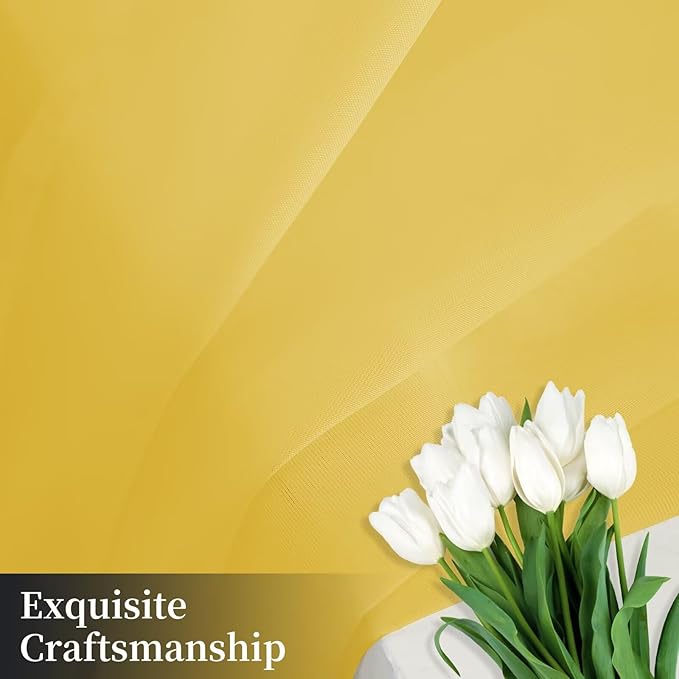 Sheer Curtains 63 Inches Long 2 Panels, Rod Pocket Short Curtain for Kitchen, Bedroom, Cafe Window(Yellow 38" W x 63" L)