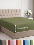Extra Deep Queen Fitted Sheet - Hotel Luxury Single Fitted Sheet Only - Easily Fits 18 inch to 24 inch Mattress - Ultra Soft, Wrinkle & Fade Free w/Extra Deep Pocket - Breathable & Comfy - Sage Green