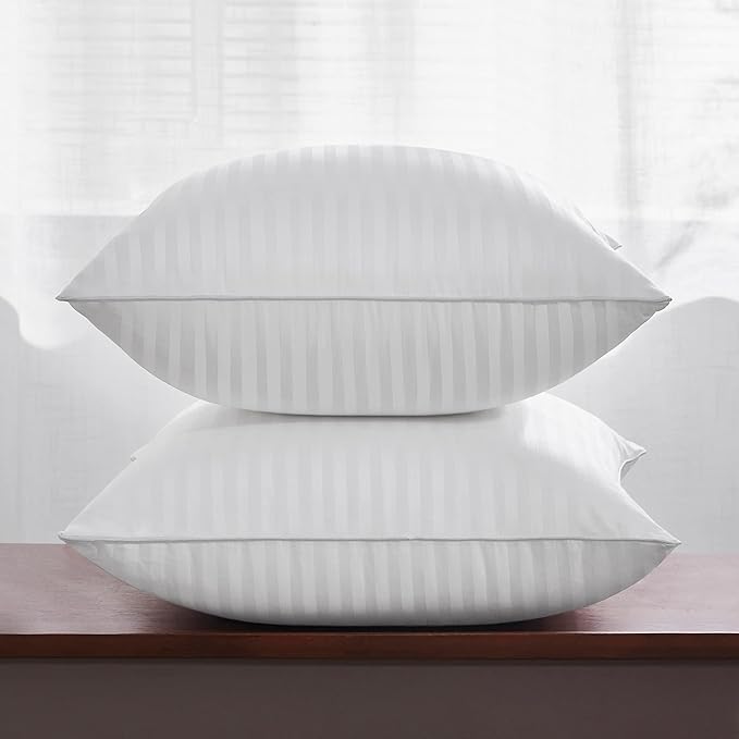 Oubonun 28 x 28 Throw Pillow Inserts, Firm and Fluffy Decorative Square Pillows for Couch Bed Sofa with Soft Cotton Cover White Cushion with Down Alternative Pack of 2
