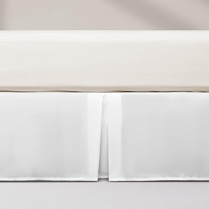 SONIVE Full Bed Skirt,15" Drop Pleated Dust Ruffle,Classic Tailored Easy Fit Brushed Microfiber Skirts Hotel Quality Shrinkage & Fade Resistant White