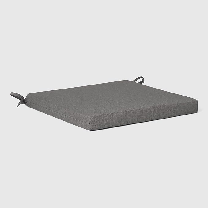 WestinTrends Solace Outdoor Patio Kitchen Dining Chair Square Seat Cushions Set of 4, 20 x 18, Grey