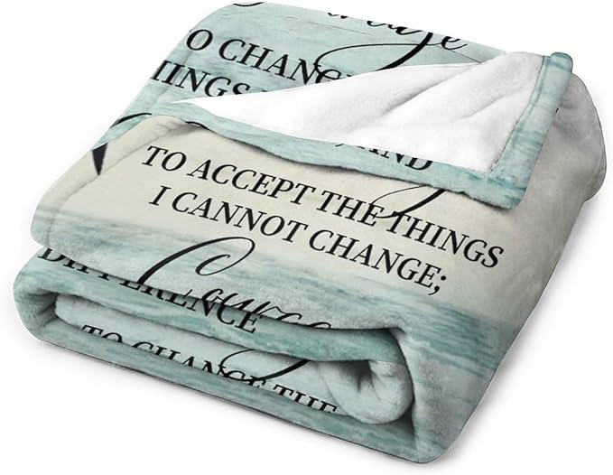 Serenity Prayer Blanket Christian Gifts for Women & Men Religious Throw Blanket Christian Blanket Bible Verse Blanket for Kids Adults Soft Warm Cozy Fleece Blanket for Couch Sofa Bed 50"x60"
