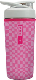 Sok It BotlSok Protein Blender Shaker Bottle Sleeve Insulated Neoprene Cover (Pink Grand Prix, Fits 28oz Blender)