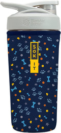 Sok It BotlSok Protein Blender Shaker Bottle Sleeve Insulated Neoprene Cover (Paws and Bones, Fits 28oz Blender)