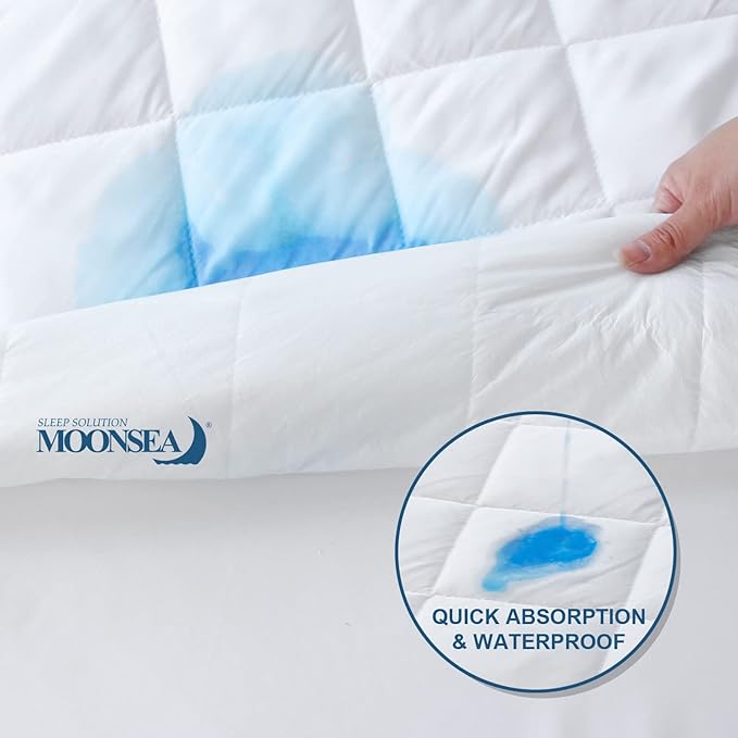Split California King Mattress Protector Pad for Adjustable Beds, Absorbent Quilted Mattress Pad Topper Cover, Fitted Mattress Protector, Down Alternative Filling Mattress Cover Waterproof