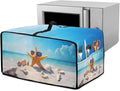 Dust Cover for Microwave Oven Heavy Duty Microwave Oven Cloth Cover with Storage Pockets Foldable Dust-Proof Kitchen Appliance Protector, Starfish Sunglasses Beach Seashell Print, S