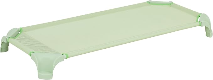 Sprogs Heavy-Duty Stackable Standard Size 52"L Daycare Cots for Kids and Toddlers, Stacking Preschool Classroom Kids Cots for Sleeping, Resting, Naptime, Pack of 16, Natural Colors