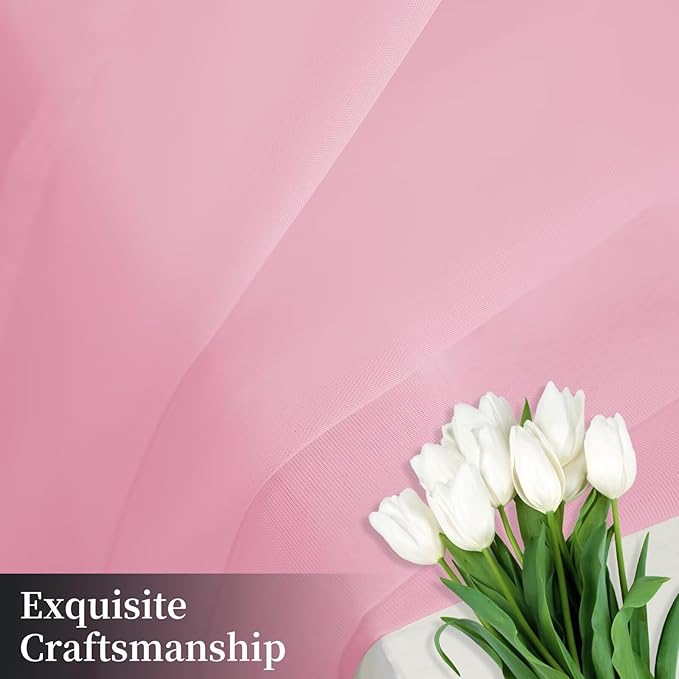 Sheer Curtains 63 Inches Long 2 Panels, Rod Pocket Short Curtain for Kitchen, Bedroom, Cafe Window(Pink 38" W x 63" L)