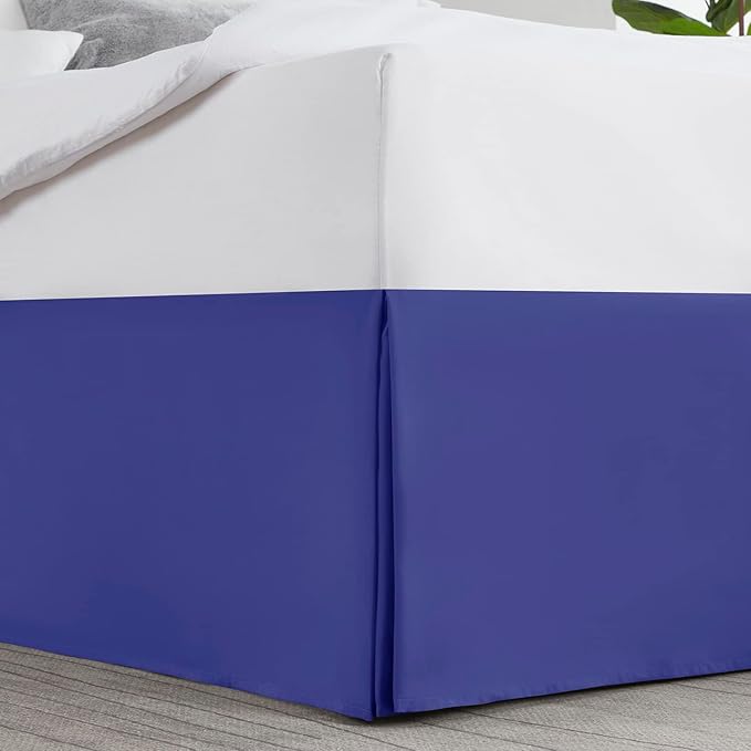 Nestl Royal Blue Bed Skirt Cal King Size - Cal King Bed Skirt 14 Inch Drop - Brushed Microfiber Bed Skirts - Hotel Quality Pleated Bed Skirt - Shrinkage & Fade Resistant