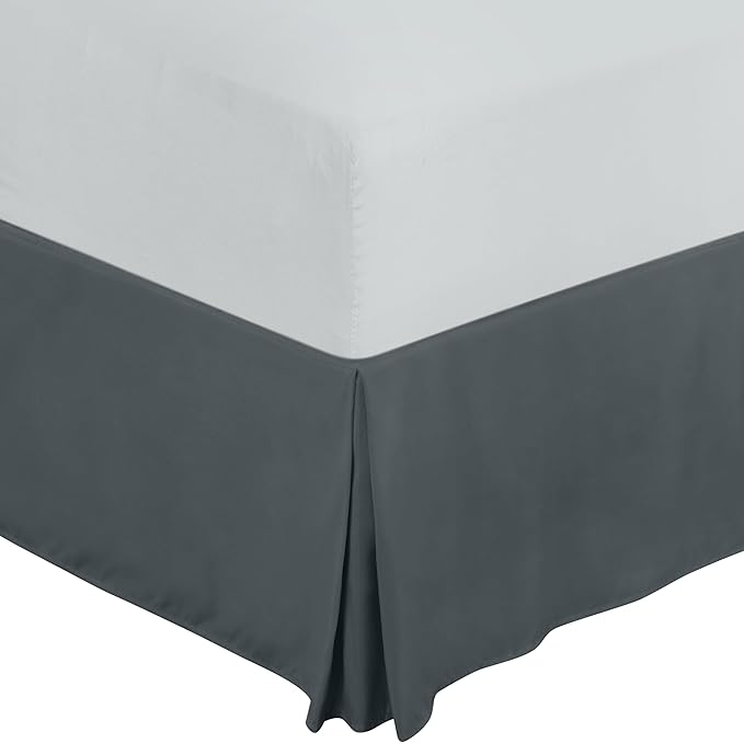 Utopia Bedding Queen Bed Skirt - 20 Pack - Soft Quadruple Pleated Ruffle - Easy Fit with 16 Inch Tailored Drop - Hotel & B&B Quality, Shrinkage and Fade Resistant (Queen, Grey)