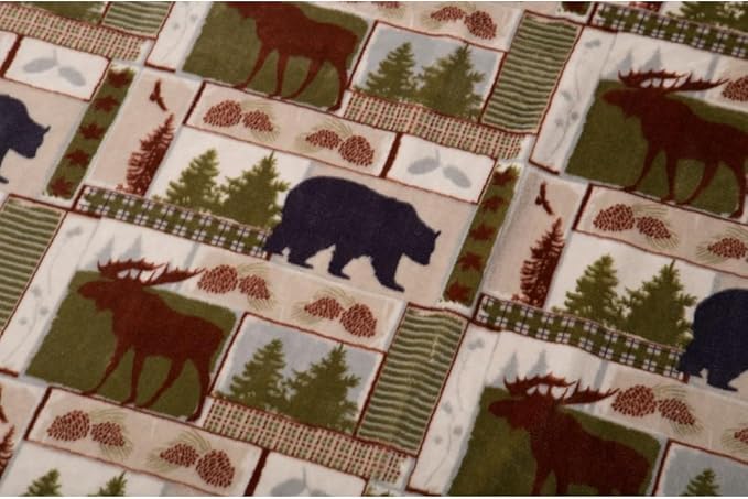 CARSTENS, INC. Ultra Premium Super Soft Plush Sherpa Fleece Oversized Throw Blanket 54" x 68", Vintage Lodge