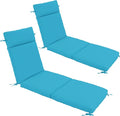 Chaise Lounge Cushion 72x21x3 Inch ?Set of 2 Outdoor Lounge Chair Cushions, Lounger Pad Replacement with Fade-Resistant, Removable & Machine-Washable Covers, Ideal for Patio Chaise Chairs, Teal