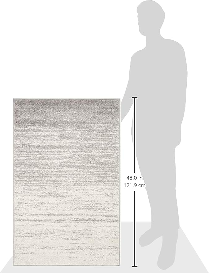 SAFAVIEH Adirondack Collection Accent Rug - 2'6" x 4', Ivory & Silver, Modern Ombre Design, Non Shedding & Easy to Clean, Ideal for Front Door, Kitchen, Entryway, Accent Space (ADR113B)