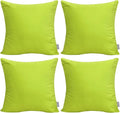 Thmyo 4-Pack 100% Cotton Comfortable Solid Decorative Throw Pillow Case, Square Cushion Cover Pillowcase Sublimation Blank Pillow Covers DIY Throw Pillowcase for Sofa(18x18inch/45x45cm,Light Green)