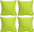 Thmyo 4-Pack 100% Cotton Comfortable Solid Decorative Throw Pillow Case, Square Cushion Cover Pillowcase Sublimation Blank Pillow Covers DIY Throw Pillowcase for Sofa(16x16 inch/ 40x40cm,Light Green)