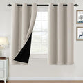 H.VERSAILTEX 100% Blackout Curtains for Bedroom Thermal Insulated Blackout Curtains 63 inch Length Heat and Full Light Blocking Curtains for Living Room with Black Liner 2 Panels Set, Pumice Stone