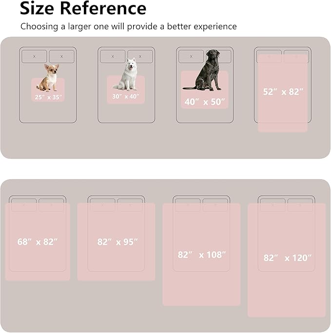 Waterproof Blanket for Couch, Leak Proof Dog Bed Blankets Reversible, Pet Throw Sofa Furniture Protector Machine Washable-68 x82,Pink+Cream
